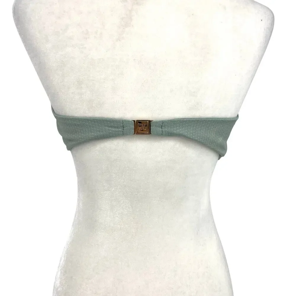 Marysia Swim‎ Women's M Green Antibes Bandeau Bikini Scalloped Strapless NWOT - Picture 4 of 9